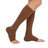 MGANG 20-30 mmHg Compression Stocking for Men and Women, Medical Compression Socks, Knee High Length, Open Toe, for DVT, Varicose Veins, Relief Shin Splints, Edema, Brown Large view 2