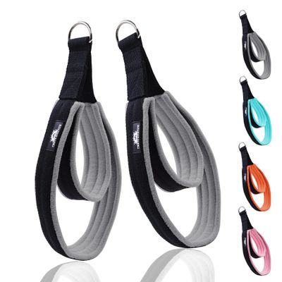 1 Pair Enhanced Pilates Double Loop Straps for Reformer, Thickened D-Ring Handle Straps, Yoga Exercise Accessories in 2 Lengths and Multicolor for Home Gym Workout