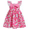 IMEKIS Melon Dress Baby Girl: First Birthday Outfit 1st 2nd 3rd 4th 5th Birthday Dress Toddler Cake Smash Photoshoot Kids Princess Party Summer Beach Holiday Casual Dress Hot Pink Melon 4-5T view 1