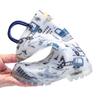 HugRain Toddler Boys Rain Boots Little Kids Baby child Light Up Waterproof Rubber Shoes Printed Mud Lightweight Adorable with Easy-On Handles Non Slip Sole Crane Excavator Blue Size 6 view 2