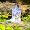 HugRain Toddler Boys Rain Boots Little Kids Baby child Light Up Waterproof Rubber Shoes Printed Mud Lightweight Adorable with Easy-On Handles Non Slip Sole Crane Excavator Blue Size 6 view 3