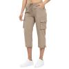Cargo Capris for Women Summer Casual Drawstring Capris Pants with Pockets Plus Size Quick Dry Hiking Pants Baggy Capri Cargo Pants Elastic Waist Cropped Pants Outdoor Travel Pants for Camping Golf view 3