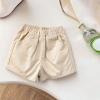 NineFit Basics Children's Shorts Summer Boys and Girls Casual Overalls Baby Thin Wear Pants Solid Color (Beige, 18-24 Months) view 2