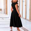 CNYMFF Women Two Piece Skirt Set,Sunset Rose Skirt Set,Ribbed Knit Short Sleeve Elastic Waist Midi Dress (Apricot,Large) view 4