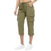 Cargo Capris for Women Summer Casual Drawstring Capris Pants with Pockets Plus Size Quick Dry Hiking Pants Baggy Capri Cargo Pants Elastic Waist Cropped Pants Outdoor Travel Pants for Camping Golf view 3