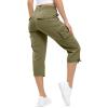 Cargo Capris for Women Summer Casual Drawstring Capris Pants with Pockets Plus Size Quick Dry Hiking Pants Baggy Capri Cargo Pants Elastic Waist Cropped Pants Outdoor Travel Pants for Camping Golf view 4