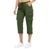Cargo Capris for Women Summer Casual Drawstring Capris Pants with Pockets Plus Size Quick Dry Hiking Pants Baggy Capri Cargo Pants Elastic Waist Cropped Pants Outdoor Travel Pants for Camping Golf view 3