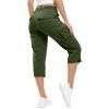 Cargo Capris for Women Summer Casual Drawstring Capris Pants with Pockets Plus Size Quick Dry Hiking Pants Baggy Capri Cargo Pants Elastic Waist Cropped Pants Outdoor Travel Pants for Camping Golf view 4