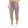 Cargo Capris for Women Summer Casual Drawstring Capris Pants with Pockets Plus Size Quick Dry Hiking Pants Baggy Capri Cargo Pants Elastic Waist Cropped Pants Outdoor Travel Pants for Camping Golf view 3