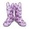 HugRain Toddler Girls Rain Boots Little Kids Baby child Light Up Waterproof Rubber Shoes Printed Mud Lightweight Adorable with Easy-On Handles Non Slip Sole butterfly Purple Size 7 view 4