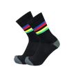 QQNYTHF Sportswear Cycling Socks Men Women Champion Colorful Stripes Sports Breathable Compression Bike Calcetines Ciclismo Abl, Ablack view 2