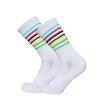QQNYTHF Sportswear Cycling Socks Men Women Champion Colorful Stripes Sports Breathable Compression Bike Calcetines Ciclismo Abl, Ablack view 3