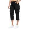Cargo Capris for Women Summer Casual Drawstring Capris Pants with Pockets Plus Size Quick Dry Hiking Pants Baggy Capri Cargo Pants Elastic Waist Cropped Pants Outdoor Travel Pants for Camping Golf view 3