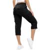 Cargo Capris for Women Summer Casual Drawstring Capris Pants with Pockets Plus Size Quick Dry Hiking Pants Baggy Capri Cargo Pants Elastic Waist Cropped Pants Outdoor Travel Pants for Camping Golf view 4
