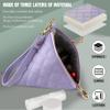 AATACAS Leather Quilted Triangle Wristlet Clutch Purse Handbag - Pyramid Evening Cocktail Wallet Tassel Charm (Light-purple) view 4