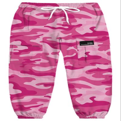 Cromoncent Girls Cargo Pants Elastic Waist Lightweight Outdoor Jogger Pants, Rose Camo 11-12 Years
