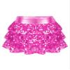 CHICTRY Girls 3-Layers Ruffle Tiered Sequin Skirt Hip Hop Performance Mini Skorts Dancewear Hot Pink 4 Years view 2