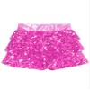CHICTRY Girls 3-Layers Ruffle Tiered Sequin Skirt Hip Hop Performance Mini Skorts Dancewear Hot Pink 4 Years view 3