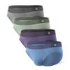 DAVID ARCHY Seamless Men's Briefs Modal Ultra Soft Breathable No Fly Support Pouch Mens Underwear Briefs 4 PackS,Blue/green/medium grey/purple view 1