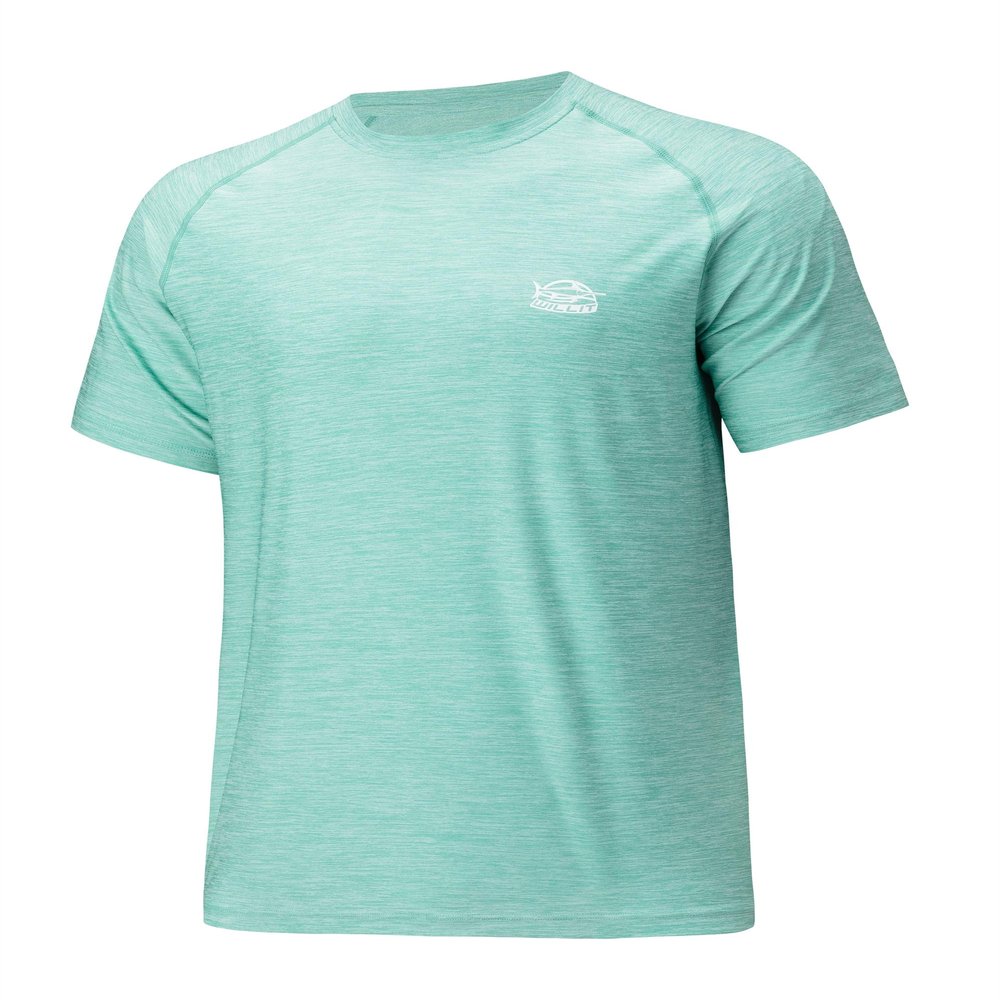 Willit Men's Rashguard Swim Shirt Short Sleeve UPF 50+ Sun Protection SPF Quick Dry Water Shirt Slubby Light Cyan 2XL