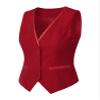 Allegra K Waistcoat for Women's Steampunk Velvet Vintage 2025 Sleeveless Blazer Dressy Suit Vests Large Red