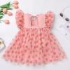 Birthday Dresses for Girls Baby Flutter Sleeve Mesh Layered Tulle Tutu Dress Toddler Princess Boho Rainbow Ruffle Dress Summer Clothes Flower Girl Wedding Party Dress Gown Pink Strawberry 12-18M view 4