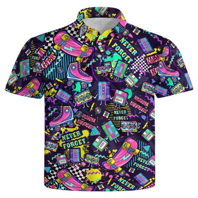 MSCPZH Golf Shirts for Men 80s Golf Polo Shirts for Men Short Sleeve Polo Shirts Golf Mens Polo