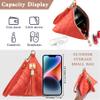 Aatacas Leather Quilted Triangle Wristlet Clutch Purse Handbag - Pyramid Evening Cocktail Wallet Tassel Charm (Orange) view 3