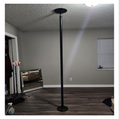 Spinning Pole Portable Removable Portable Dance Pole Stainless Steel Fitness Dancing Spinning Static, Rotary Fixed Dual Use Height-Adjustable Dancing Pole for Home Apartment Club Gym, Loads 200kg(Blac