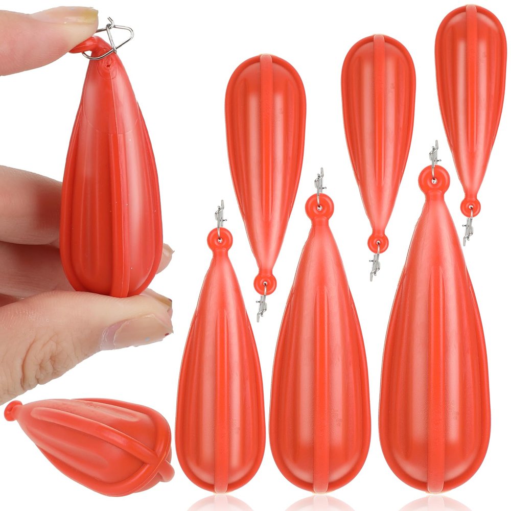 6 PCS Fishing Practice Plugs 6 Sizes Bait Casting Practice Plug Soft PVC Bait Casting Plug PracticePlug Weight Castings Plugs for Kids Improving Castings Skills, Orange