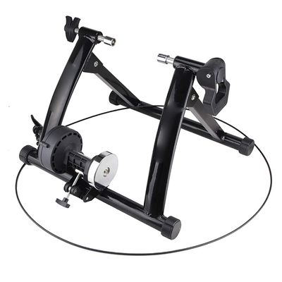 CFDZCP Foldable Bicycle Riding Platform, 24-28inch Mountain Road Bike Indoor Magnetic Resistance Cycling Turbo Trainer, with Line Control Training Bracket(Black)