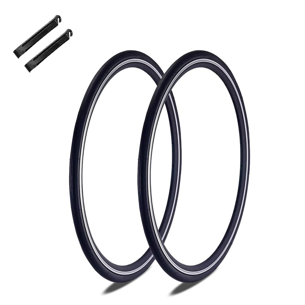 700x25C/700x28C Road Bike Tires,Puncture-Resistant Bicycle Replacement Accessories with 2 Levers,Compatible with Mountain City Commuter Hybrid Ebike