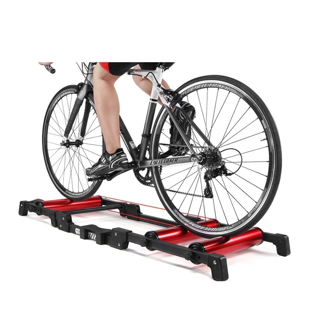 CFDZCP Aluminum Bike Trainer Rollers, Indoor Stationary Exercise Bicycle Roller Stand, Aluminum Alloy MTB Road Bicycle Home Cycling TrainingAnti-Slip Pedal