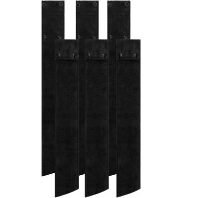 Fanfanwin 6 Pcs Football Towel Thin Sports Towel with Buttons Football Accessories Drip Streamer for Sports(Black)