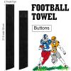 Fanfanwin 6 Pcs Football Towel Thin Sports Towel with Buttons Football Accessories Drip Streamer for Sports(Black) view 3