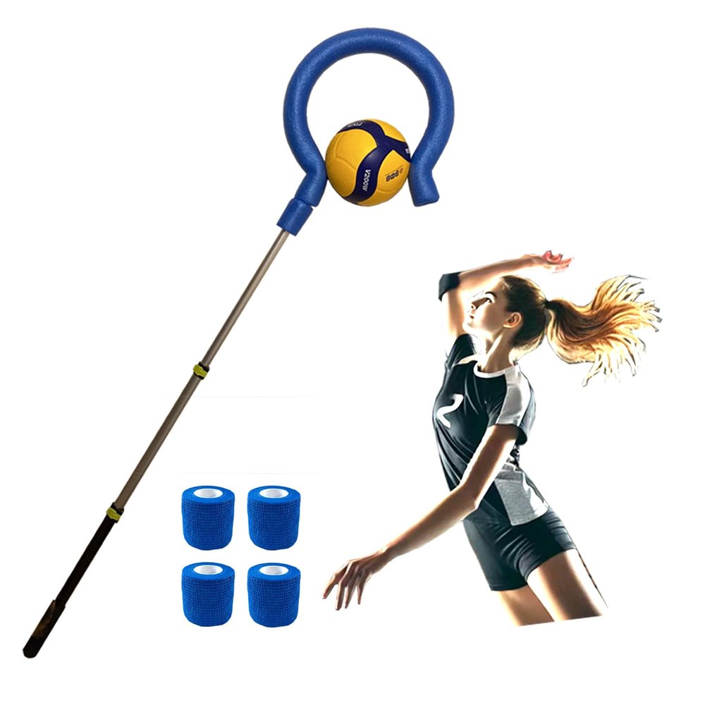 SOEZmm Volleyball Spike Trainer Pro SPT5004 Premium Training Aid for Spiking, Serving & Blocking Adjustable Lightweight Aluminum Pole & Secure Ball Holder Question Mark Hook,No Ball Included