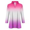 3/4 Sleeve Tops for Women Cotton Ladies Polo Shirts with Collar Womens Collared Shirts V Neck T Shirts Women Womens Plus Golf Shirt Skorts for Women Dressy Casual Pink Medium view 3