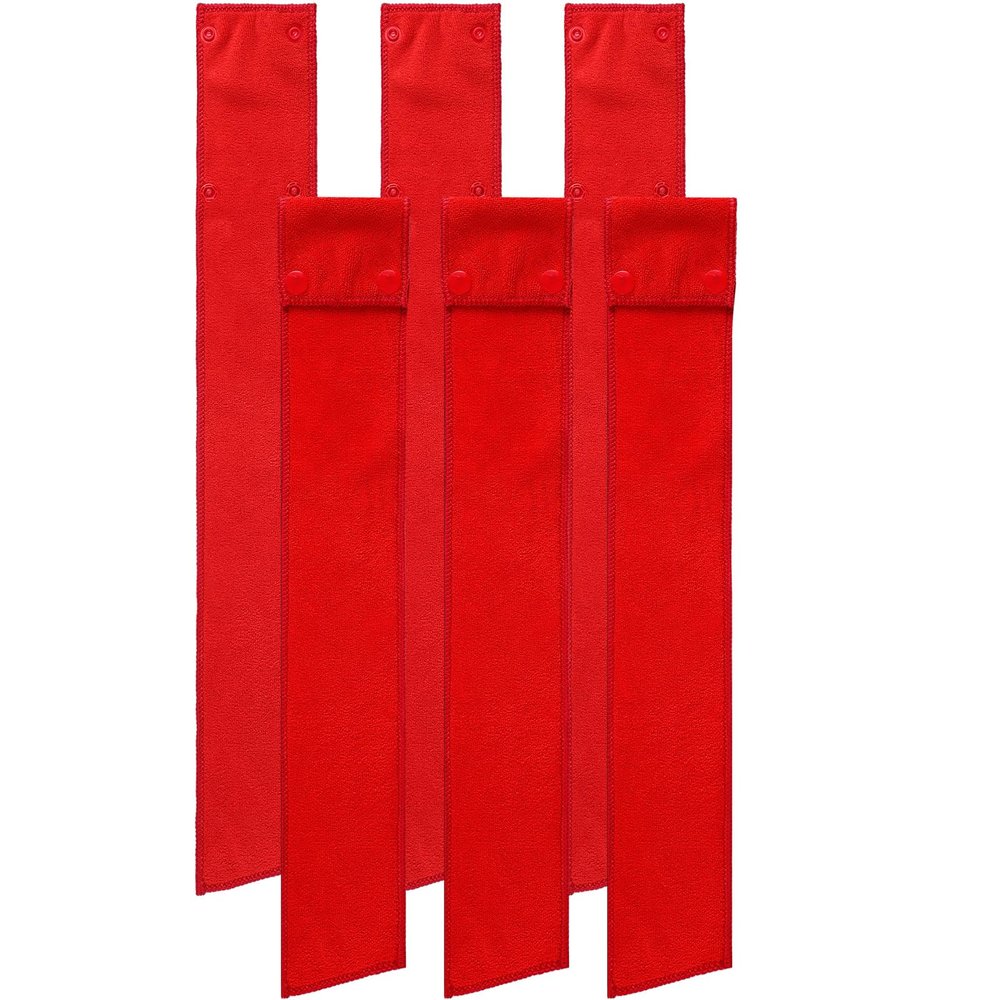 Fanfanwin 6 Pcs Football Towel Thin Sports Towel with Buttons Football Accessories Drip Streamer for Sports(Red)