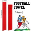 Fanfanwin 6 Pcs Football Towel Thin Sports Towel with Buttons Football Accessories Drip Streamer for Sports(Red) view 2