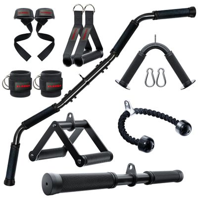 Cable Attachments for Gym,Cable Machine Accessories for Home Gym, Triceps Pull Down Attachment, LAT Pull Down Attachment Weight Fitness