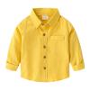Betadog Toddler Long Sleeve Button Up Shirts Girls and Boys Long Sleeve Woven Button Down Shirt with (Yellow, 2-3 Years) view 1