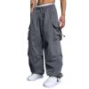 Work Cargo Pants for Men Relaxed Fit Parachute Pants Casual Baggy Cargo Sweatpants Hip Hop Harem Pants with Pockets view 1