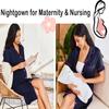 Ekouaer Sleepshirt for Women Button Down Nightgowns Short Sleeve Nightshirt Boyfriend Soft Pajama Dress Navy Blue M view 4