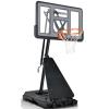 AWII SPORT Basketball Hoop Outdoor 44Inch Impact Backboard, 5.3-10FT Height Adjustable Basketball Hoop Goal System with Portable Wheels for Adults (Black, 44inch Backboard) view 1