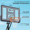 AWII SPORT Basketball Hoop Outdoor 44Inch Impact Backboard, 5.3-10FT Height Adjustable Basketball Hoop Goal System with Portable Wheels for Adults (Black, 44inch Backboard) view 2