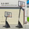 AWII SPORT Basketball Hoop Outdoor 44Inch Impact Backboard, 5.3-10FT Height Adjustable Basketball Hoop Goal System with Portable Wheels for Adults (Black, 44inch Backboard) view 3