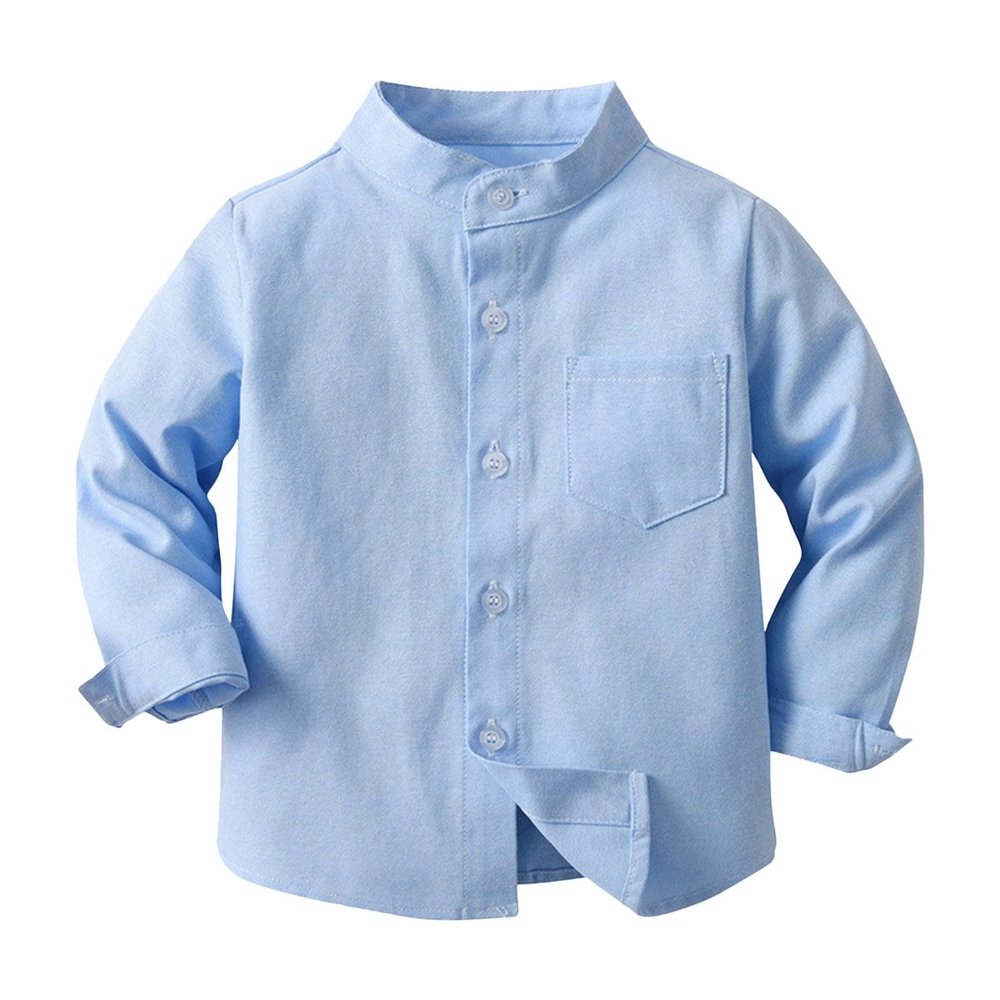 Betadog Kids & Toddler Boys Long Sleeve Cotton Dress Shirt Boys' and Toddler Long Sleeve Linen Button Up (Blue, 8 Years)