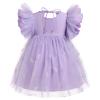1st Birthday Girl Dress Outfit Baby Butterfly Tulle Dress Ruffle Sleeve Butterfly Princess Tutu Dress Toddler Cake Smash Photoshoot Dresses Lilac Butterfly 2-3 Years view 3