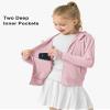 Rolanko Kids Zip Up Sun Hoodie Girls UPF50+ Protection Athletic Jacket Pink view 4