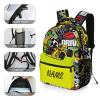 Fovanxixi Custom Cute Yellow Car Backpack for Kids Boys Girls Personalized Name Text Children Backpack School Bag Customized Daypack Schoolbag for Student Bookbag view 3